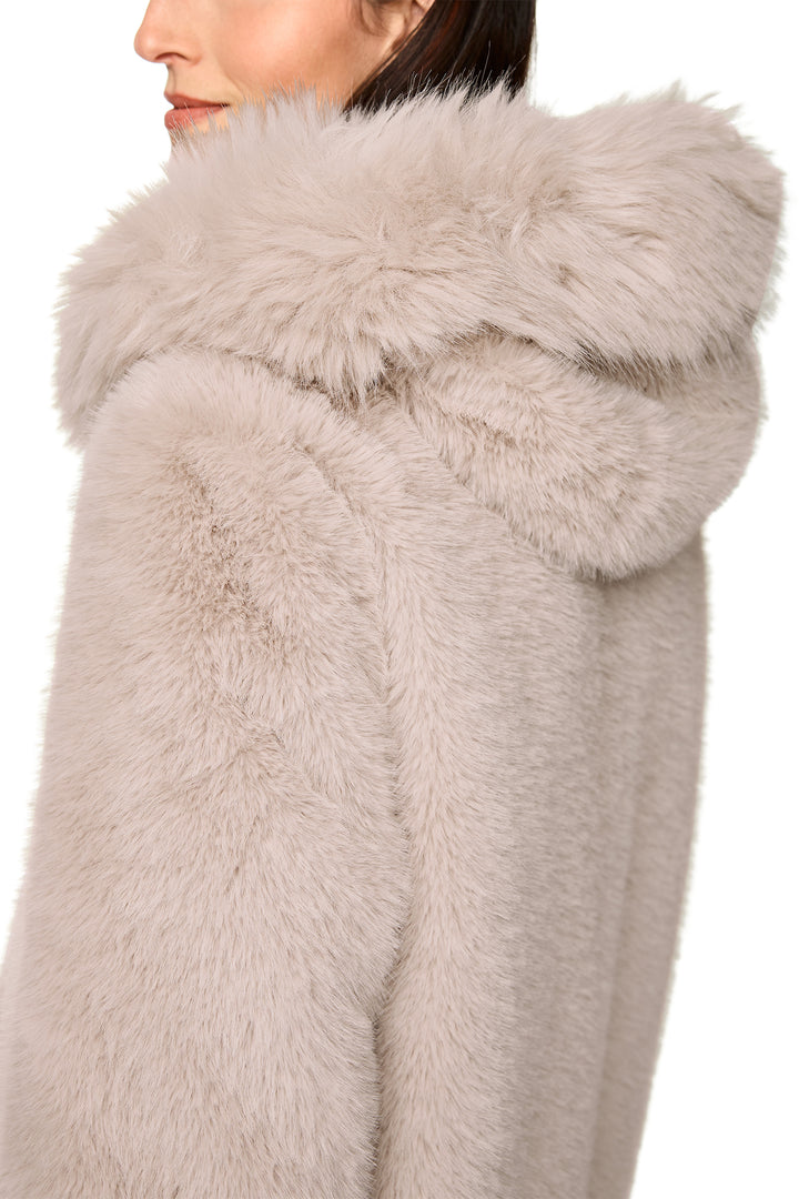 Marc Cain Additions ZA 11.06 W87 Warm Stone Faux Fur Coat 646