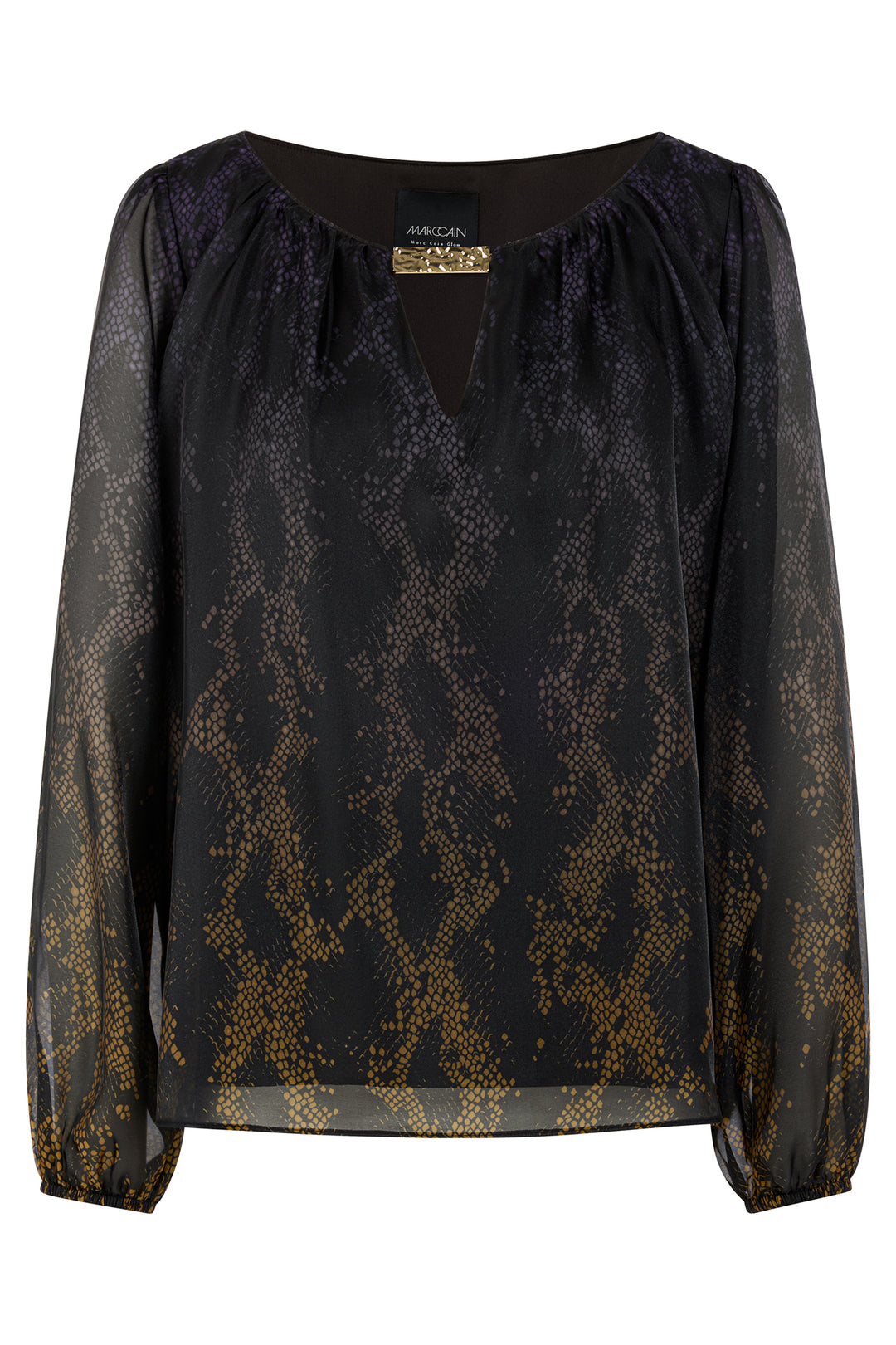 Marc Cain AG 51.05 W17 Black Snake Print Blouse