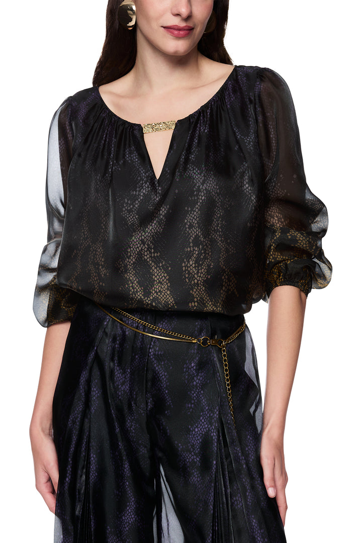 Marc Cain AG 51.05 W17 Black Snake Print Blouse