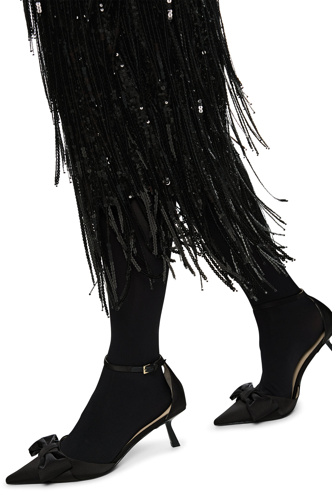 Marc Cain AG 71.05 W04 900 Black Sequin Fringe Skirt