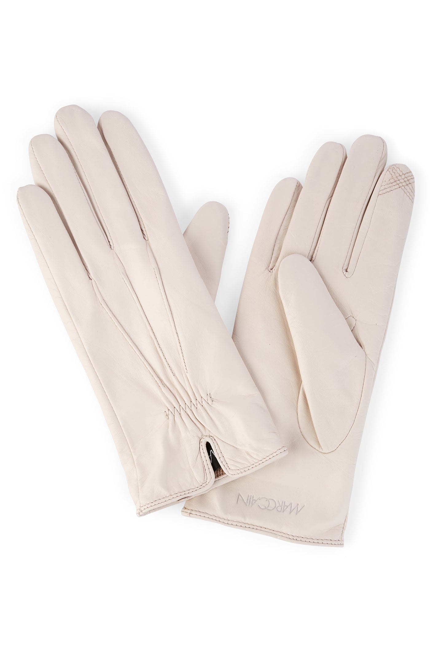 Marc Cain Collection Gloves Soft Leather Smoke Cream XC F1.06 L83 182