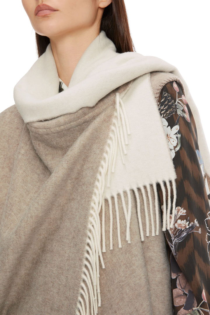 Marc Cain Collection Long Wrap Top Cardigan Rafia Melange Taupe XC 37.06 W01 620 - Olivia Grace Fashion