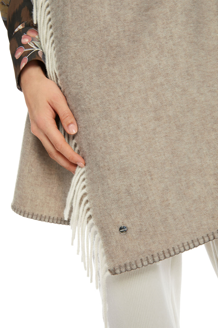 Marc Cain Collection Long Wrap Top Cardigan Rafia Melange Taupe XC 37.06 W01 620 - Olivia Grace Fashion