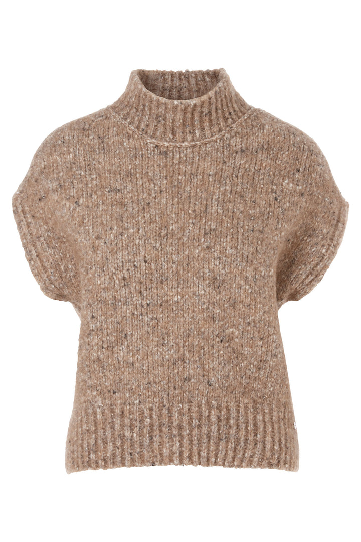 Marc Cain Collection Tank Top Jumper Rafia Melange Taupe XC 42.01 M49 620 - Olivia Grace Fashion