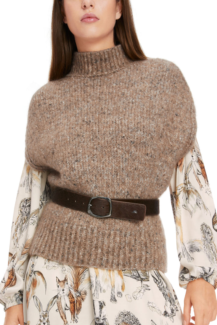 Marc Cain Collection Tank Top Jumper Rafia Melange Taupe XC 42.01 M49 620 - Olivia Grace Fashion