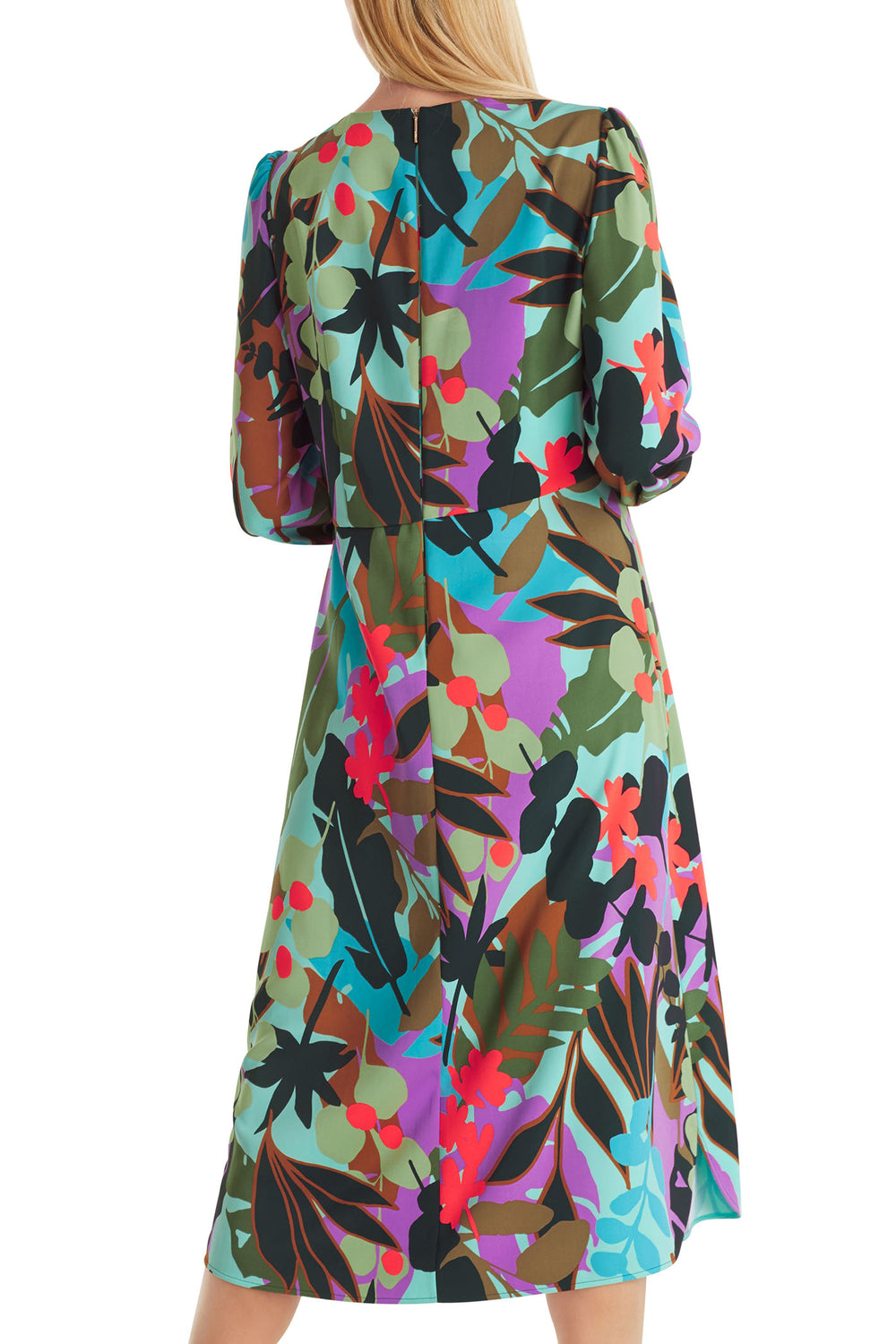 Marc Cain Collection WC 21.06 W02 562 Soft Malachite Green Print Dress - Olivia Grace Fashion