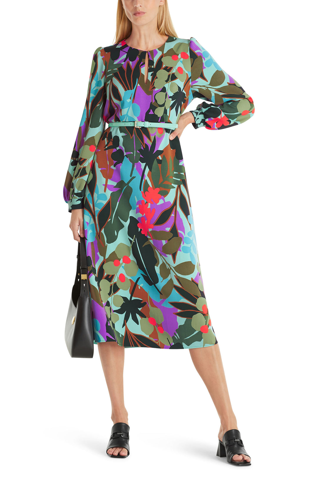 Marc Cain Collection WC 21.06 W02 562 Soft Malachite Green Print Dress - Olivia Grace Fashion