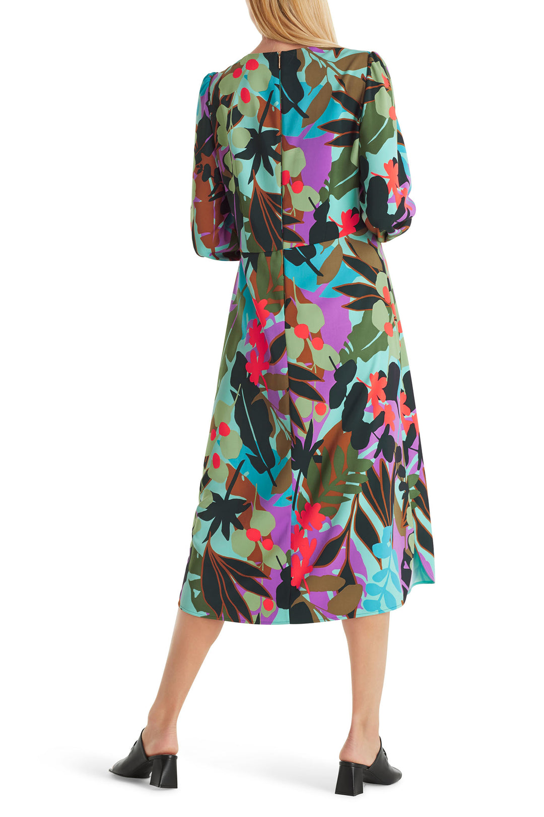 marc cain green dress MARC CAIN Dress with 3/4-length sleeves in 505 silt green
