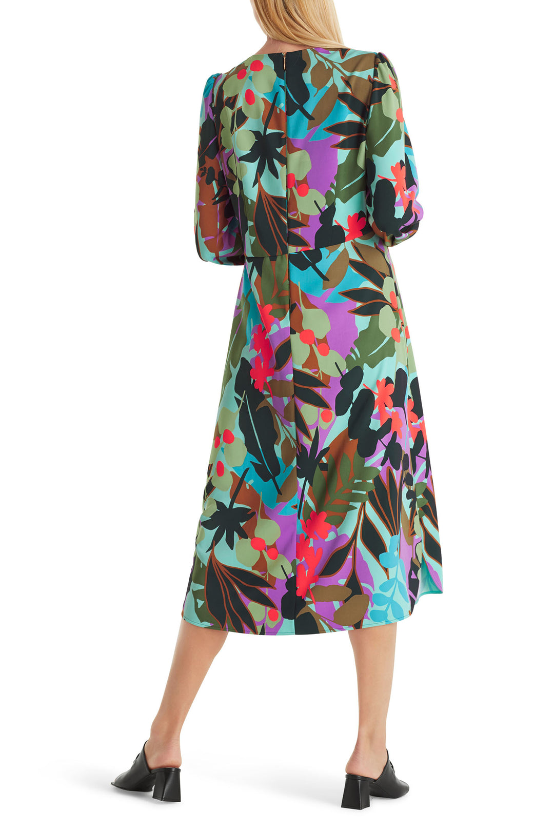 Marc Cain Collection WC 21.06 W02 562 Soft Malachite Green Print Dress - Olivia Grace Fashion