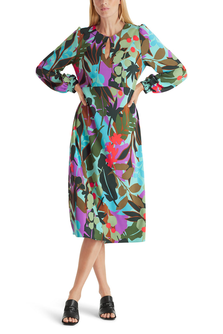 Marc Cain Collection WC 21.06 W02 562 Soft Malachite Green Print Dress - Olivia Grace Fashion