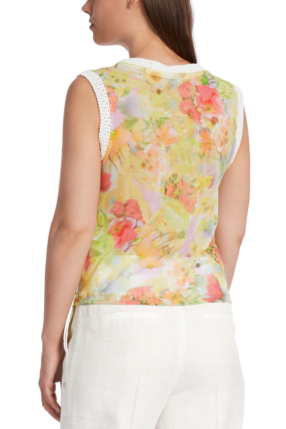 Marc Cain Collection WC 61.09 M34 420 Pale Lemon Print Sleeveless Top - Olivia Grace Fashion