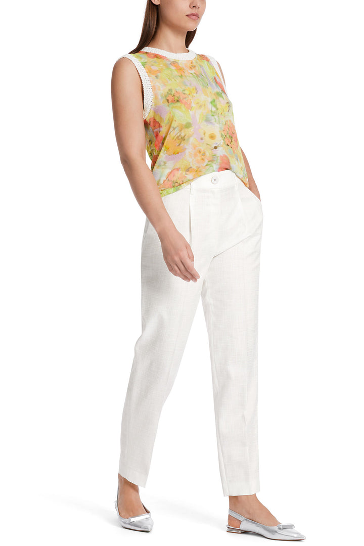 Marc Cain Collection WC 61.09 M34 420 Pale Lemon Print Sleeveless Top - Olivia Grace Fashion