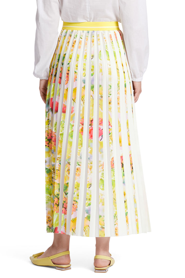 Marc Cain Collection WC 71.11 W36 Pale Lemon Pleat Midi Skirt - Olivia Grace Fashion