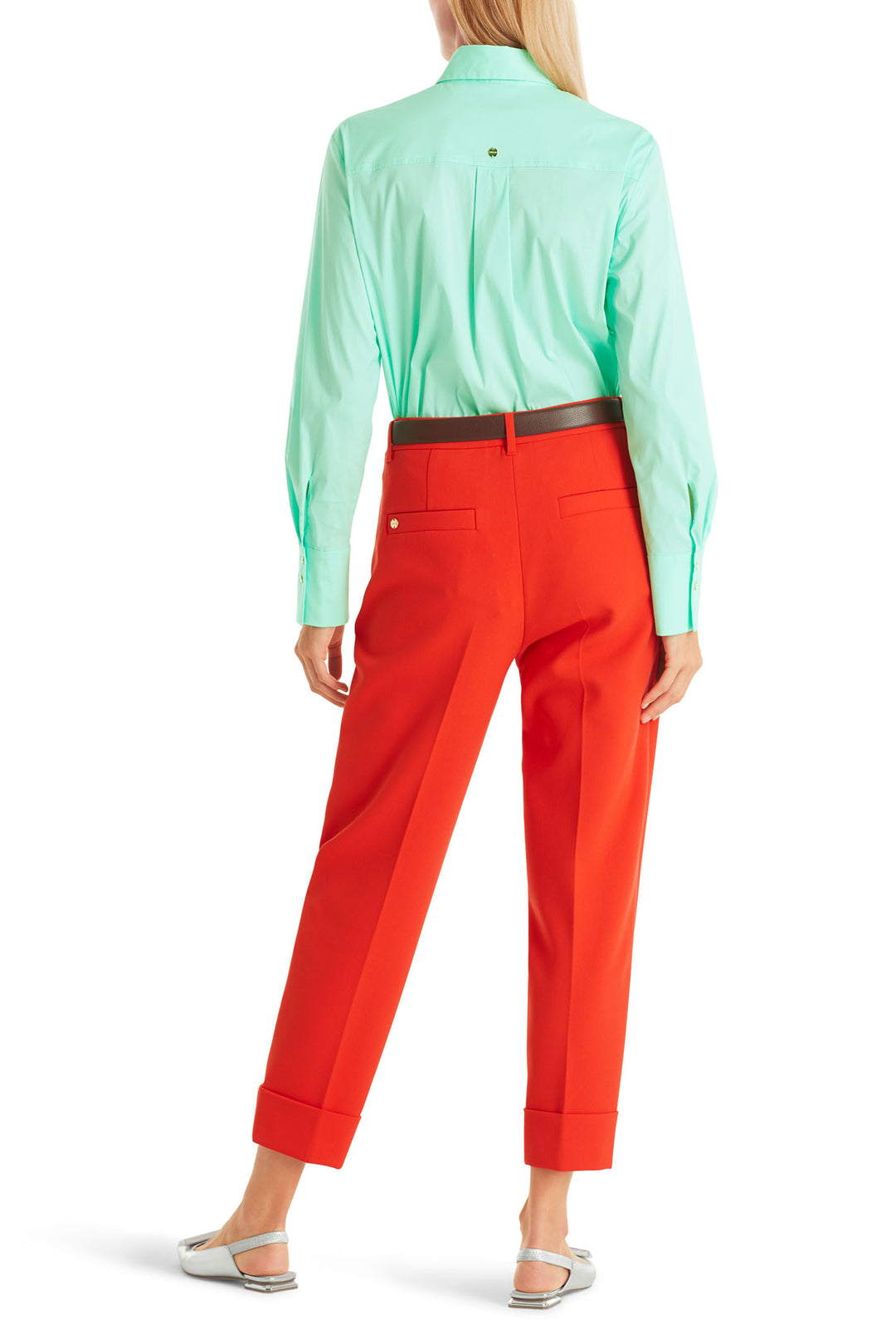 Marc Cain Collection WC 81.13 W22 223 Bright Tomato Red Trousers - Olivia Grace Fashion