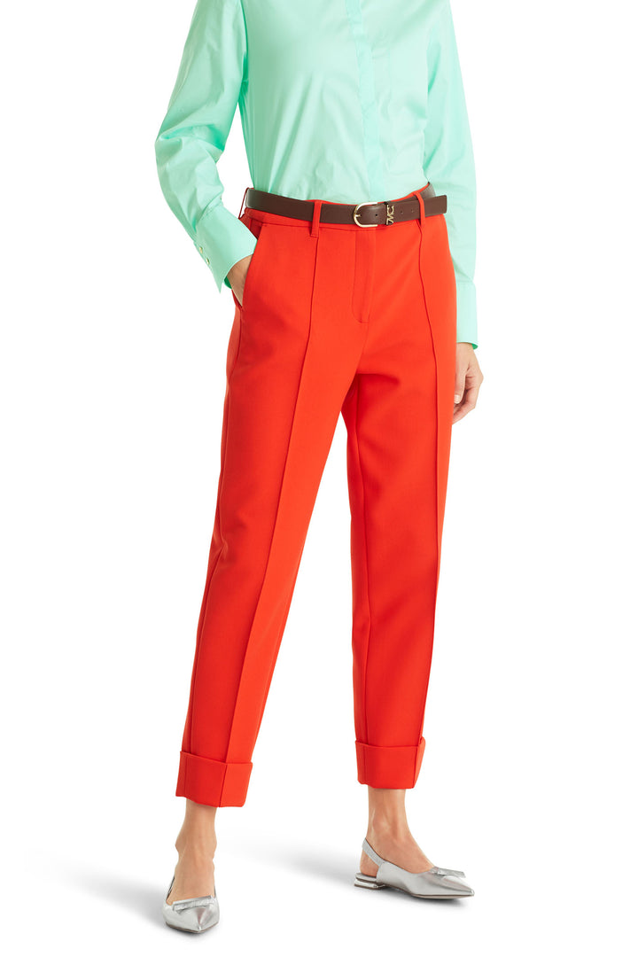 Marc Cain Collection WC 81.13 W22 223 Bright Tomato Red Trousers - Olivia Grace Fashion
