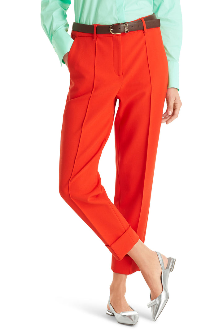 Marc Cain Collection WC 81.13 W22 223 Bright Tomato Red Trousers - Olivia Grace Fashion