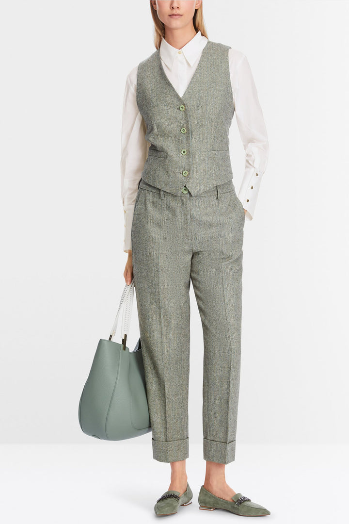 Marc Cain Collection XC 81.17 W27 Frozen Sage Green Trousers - Olivia Grace Fashion