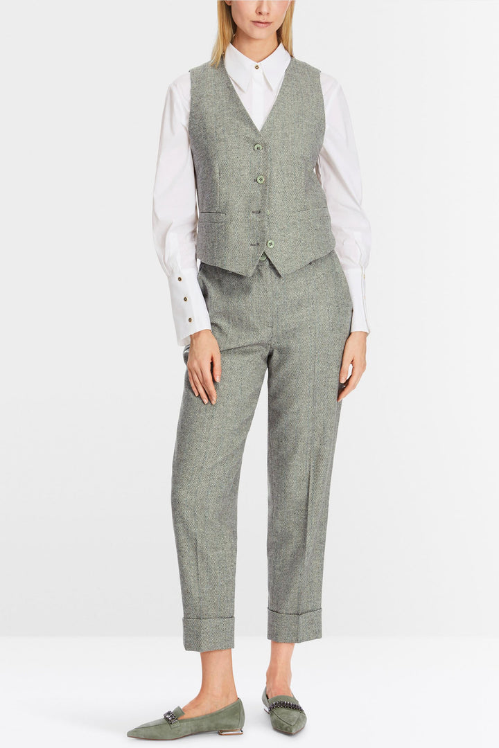Marc Cain Collection XC 81.17 W27 Frozen Sage Green Trousers - Olivia Grace Fashion