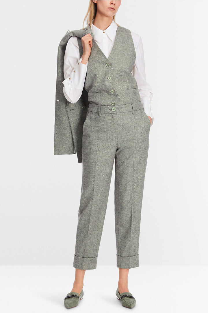 Marc Cain Collection XC 81.17 W27 Frozen Sage Green Trousers - Olivia Grace Fashion