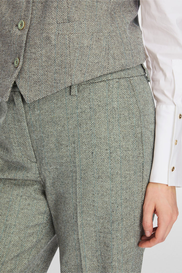 Marc Cain Collection XC 81.17 W27 Frozen Sage Green Trousers - Olivia Grace Fashion