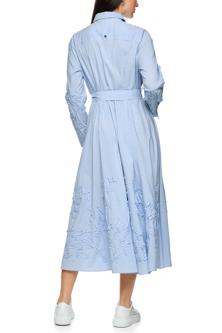 Marc Cain Collections AC 21.31 W59 319 Magical Blue Emdroidered Midi Dress