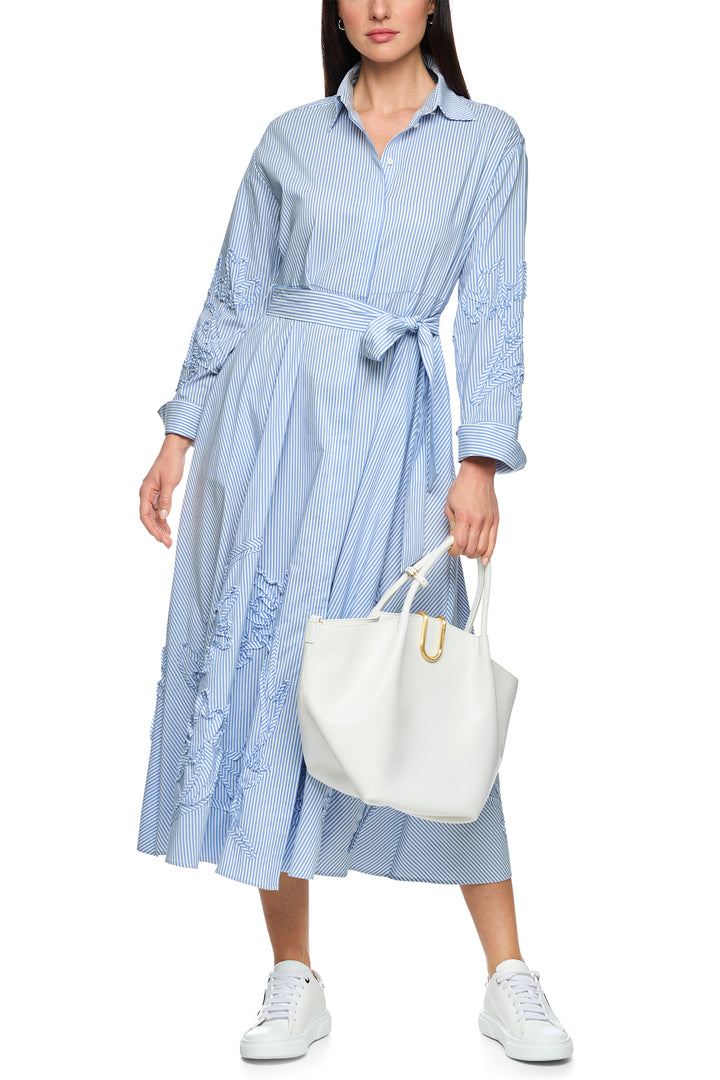 Marc Cain Collections AC 21.31 W59 319 Magical Blue Emdroidered Midi Dress