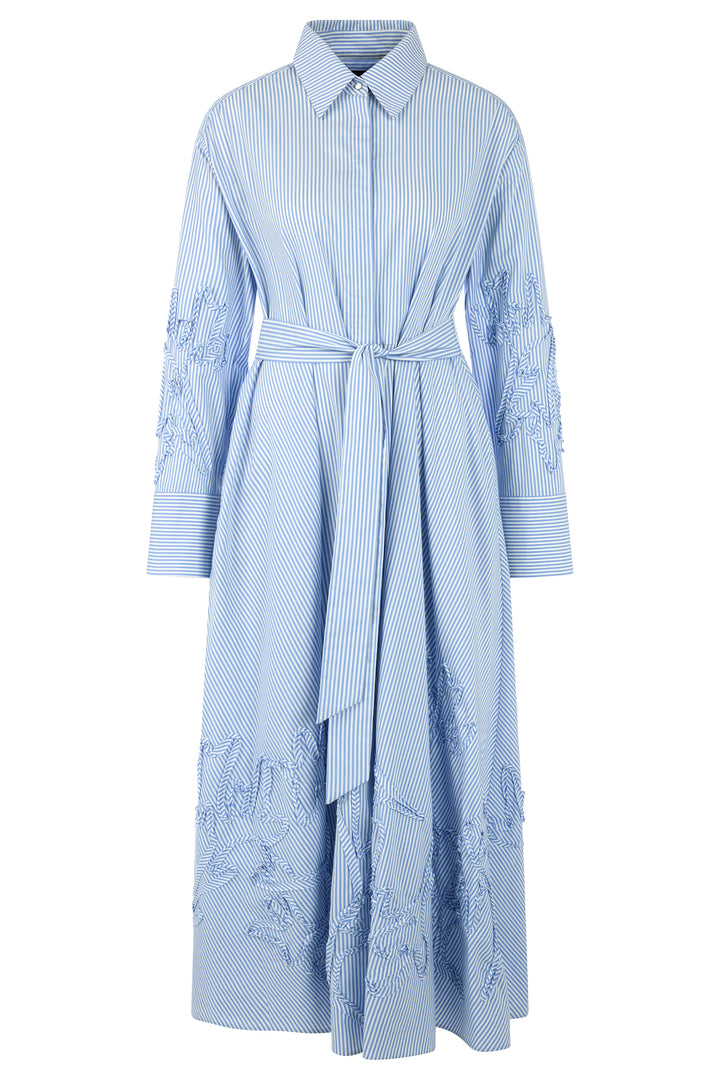 Marc Cain Collections AC 21.31 W59 319 Magical Blue Emdroidered Midi Dress