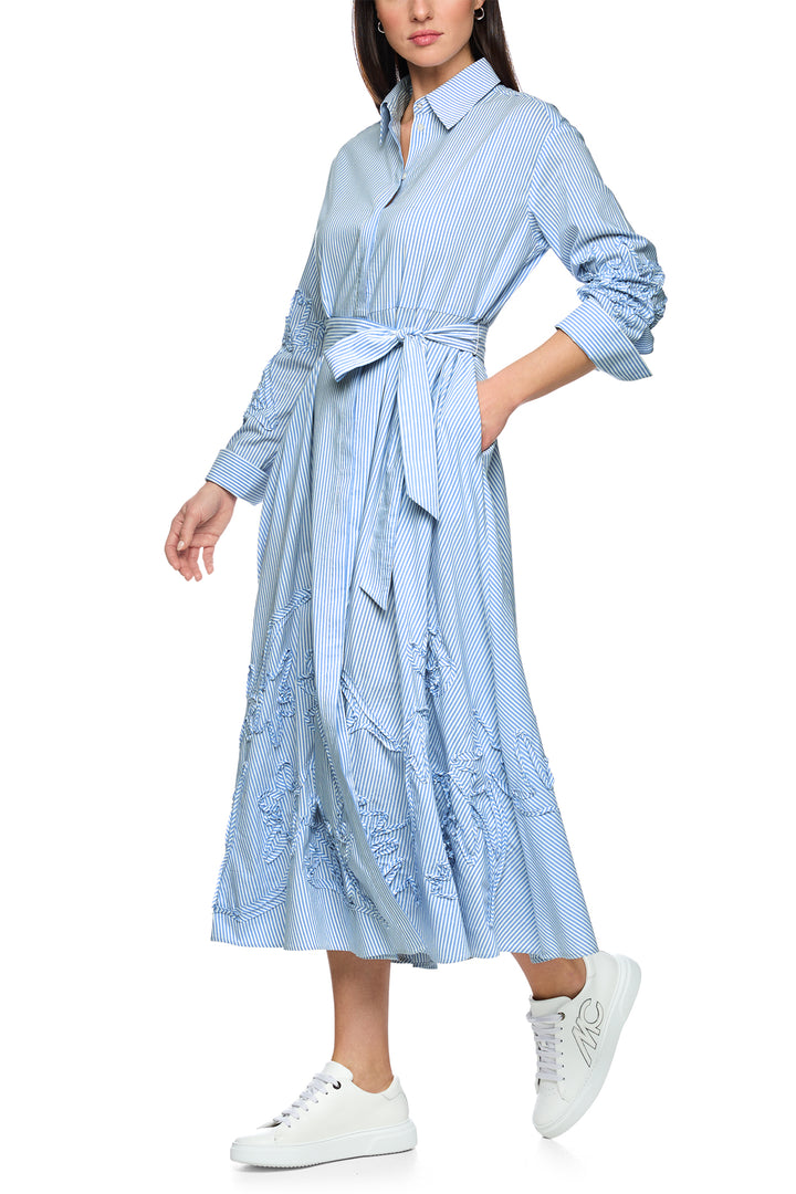 Marc Cain Collections AC 21.31 W59 319 Magical Blue Emdroidered Midi Dress