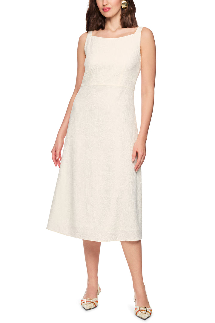 Marc Cain Collections AC 21.35 W63 112 Bright Ecru Textured Pattern Dress