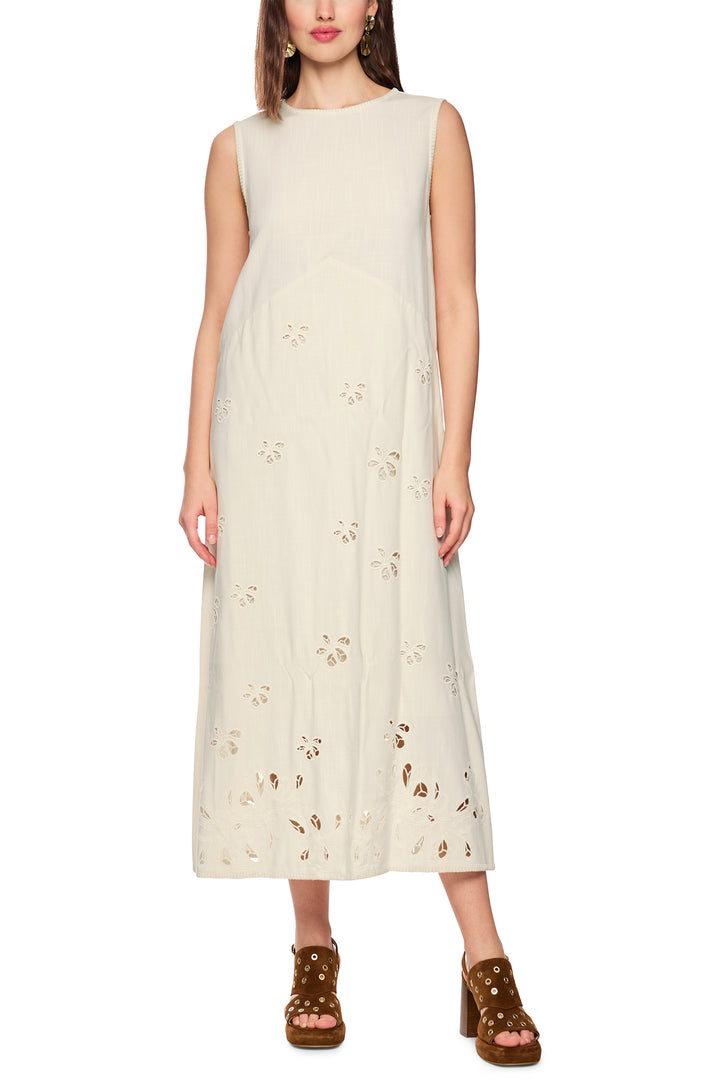 Marc Cain Collections AC 21.37 W73 112 Bright Ecru Broderie Anglaise Dress