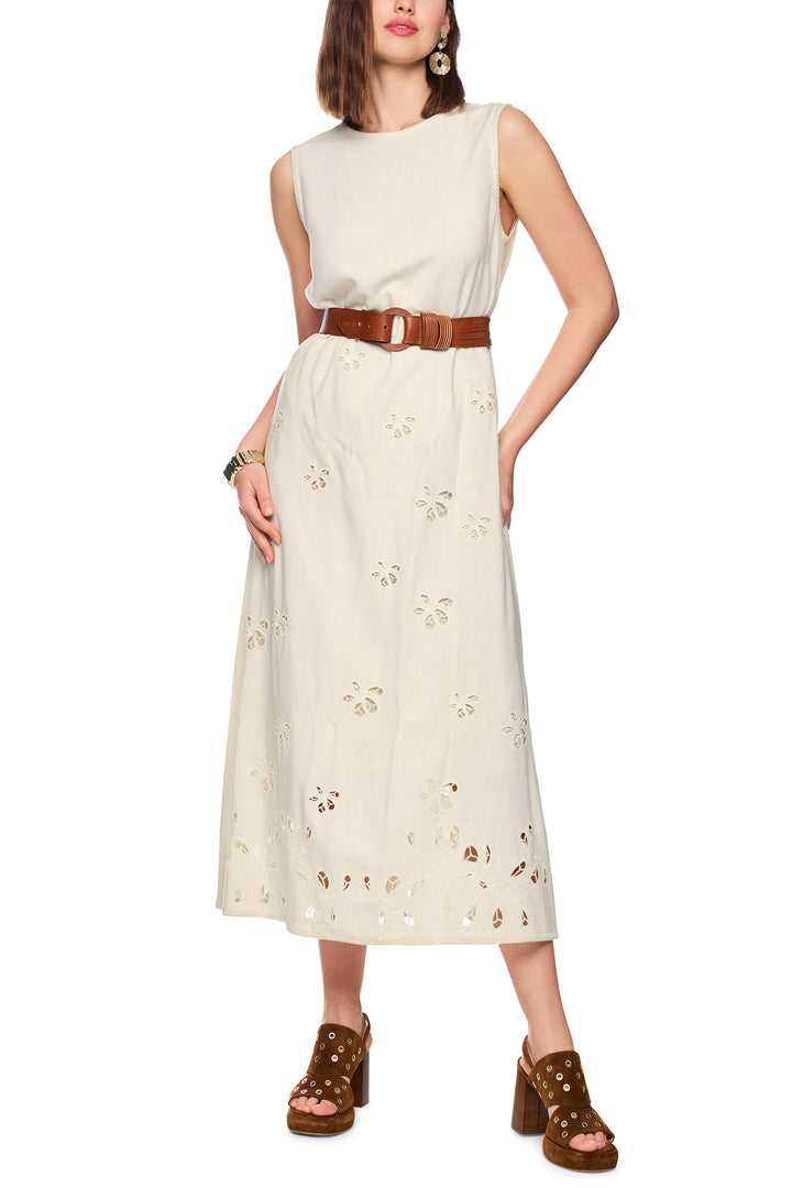 Marc Cain Collections AC 21.37 W73 112 Bright Ecru Broderie Anglaise Dress