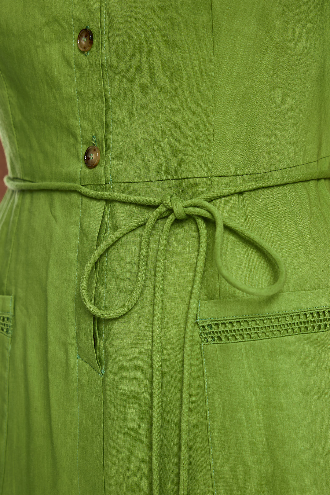 Marc Cain Collections AC 21.41 526 W70 Garden Green Linen Blend Dress