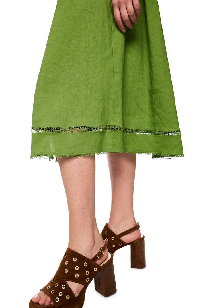 Marc Cain Collections AC 21.41 526 W70 Garden Green Linen Blend Dress