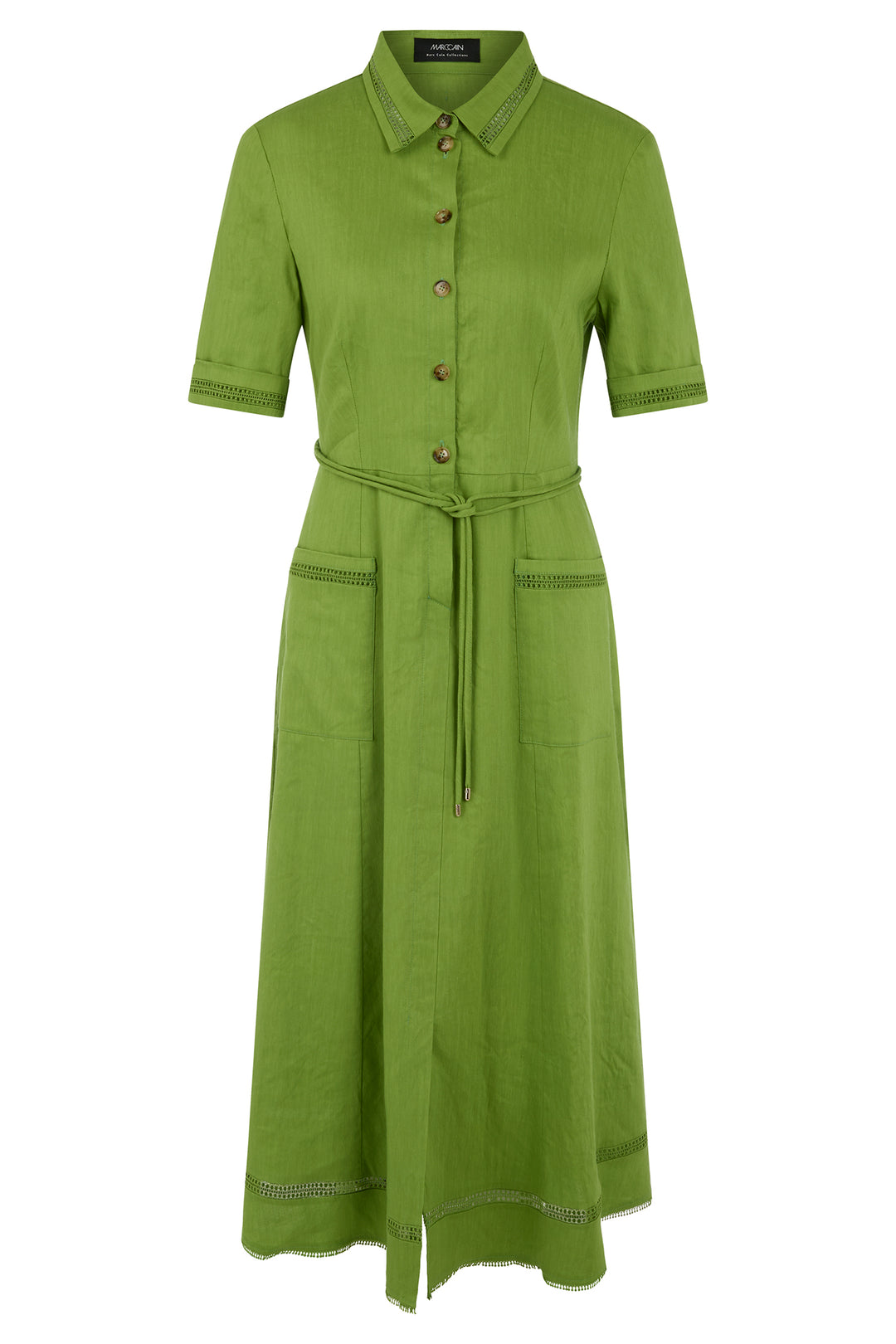 Marc Cain Collections AC 21.41 526 W70 Garden Green Linen Blend Dress