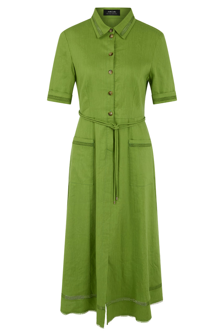 Marc Cain Collections AC 21.41 526 W70 Garden Green Linen Blend Dress