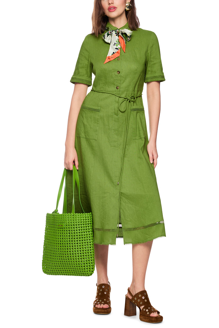 Marc Cain Collections AC 21.41 526 W70 Garden Green Linen Blend Dress