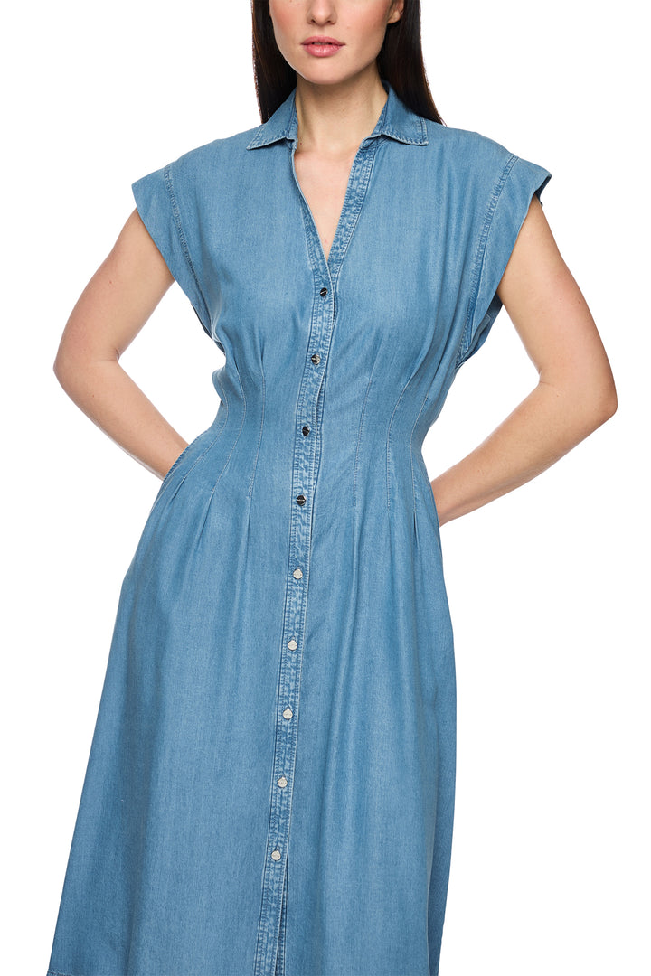 Marc Cain Collections AC 21.42 D63 350 Light Denim Midi Shirt Dress