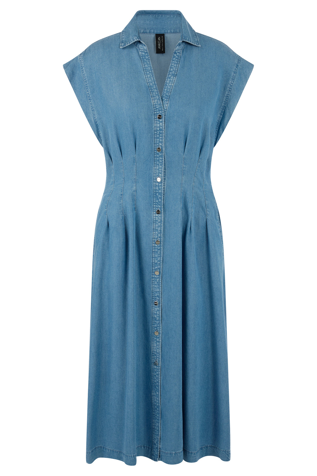 Marc Cain Collections AC 21.42 D63 350 Light Denim Midi Shirt Dress – Olivia Grace Fashion