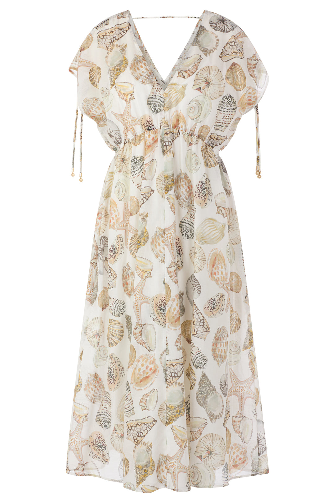 Marc Cain Collections AC 21.47 W49 110 Off White Shell Print Dress