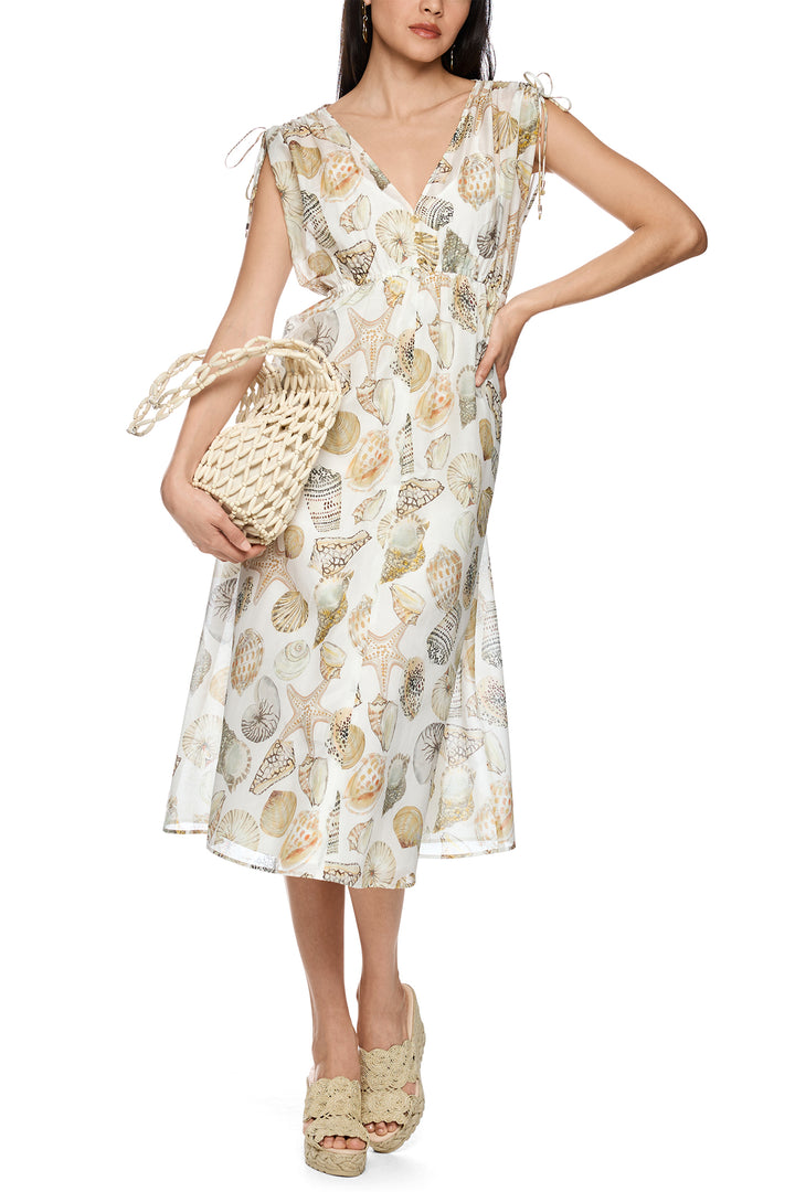Marc Cain Collections AC 21.47 W49 110 Off White Shell Print Dress