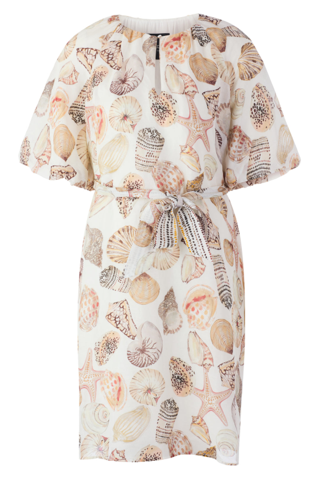 Marc Cain Collections AC 21.48 W51 110 Offwhite Shell Print Short Dress