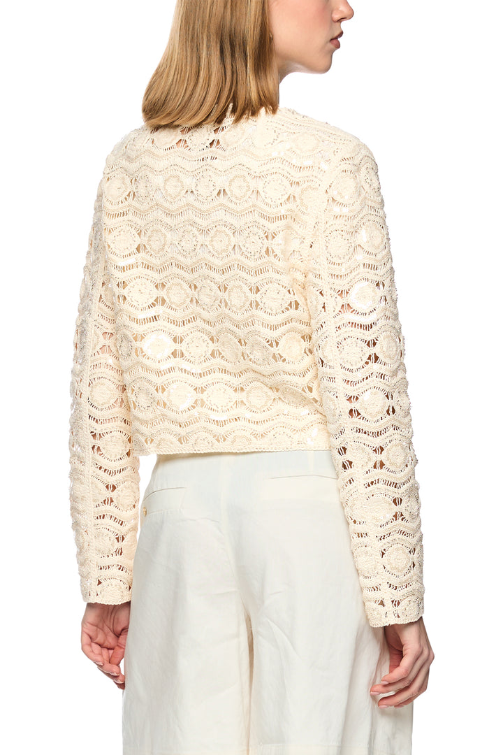 Marc Cain Collections AC 31.23 W74 112 Bright Ecru Openwork Jacket