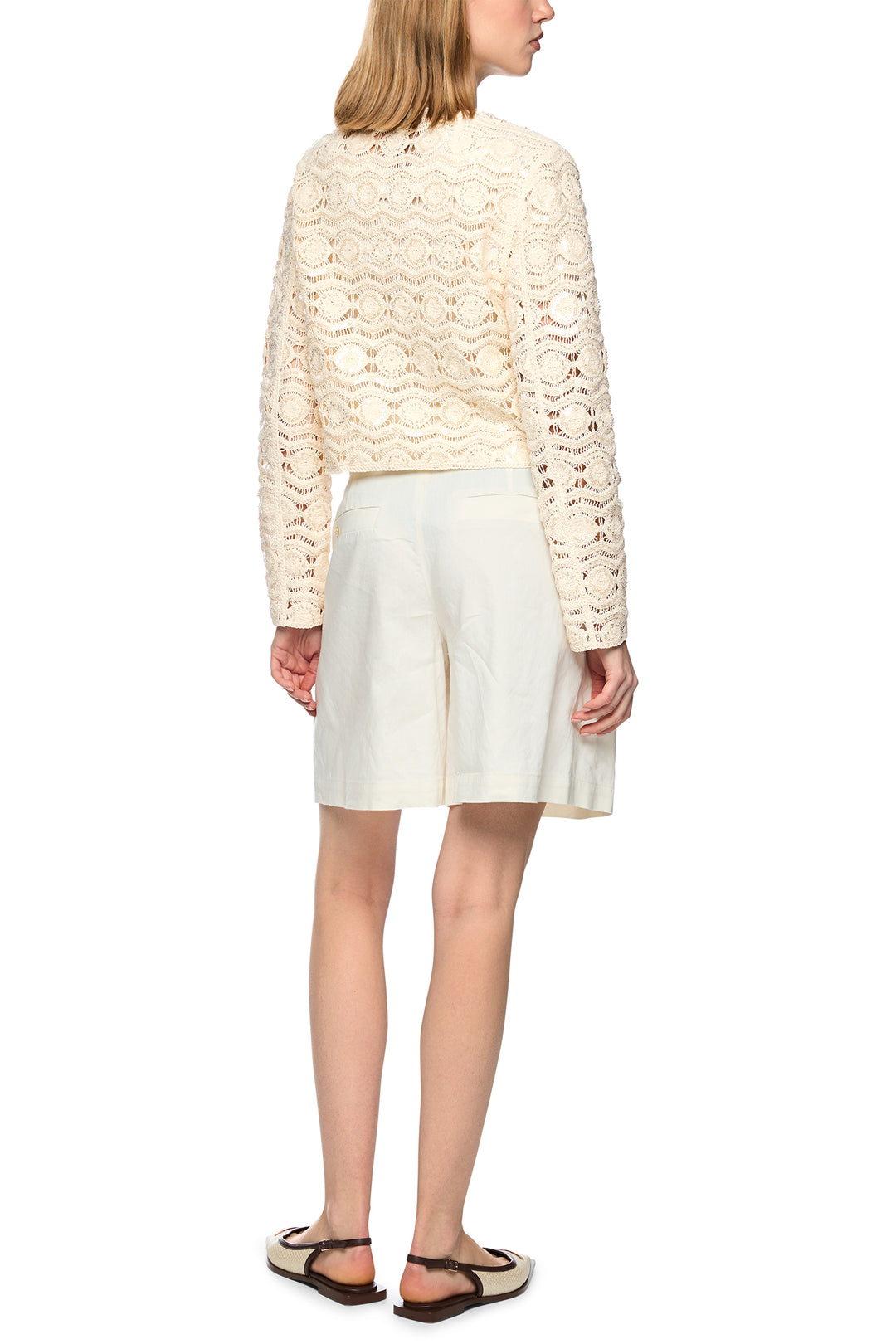 Marc Cain Collections AC 31.23 W74 112 Bright Ecru Openwork Jacket