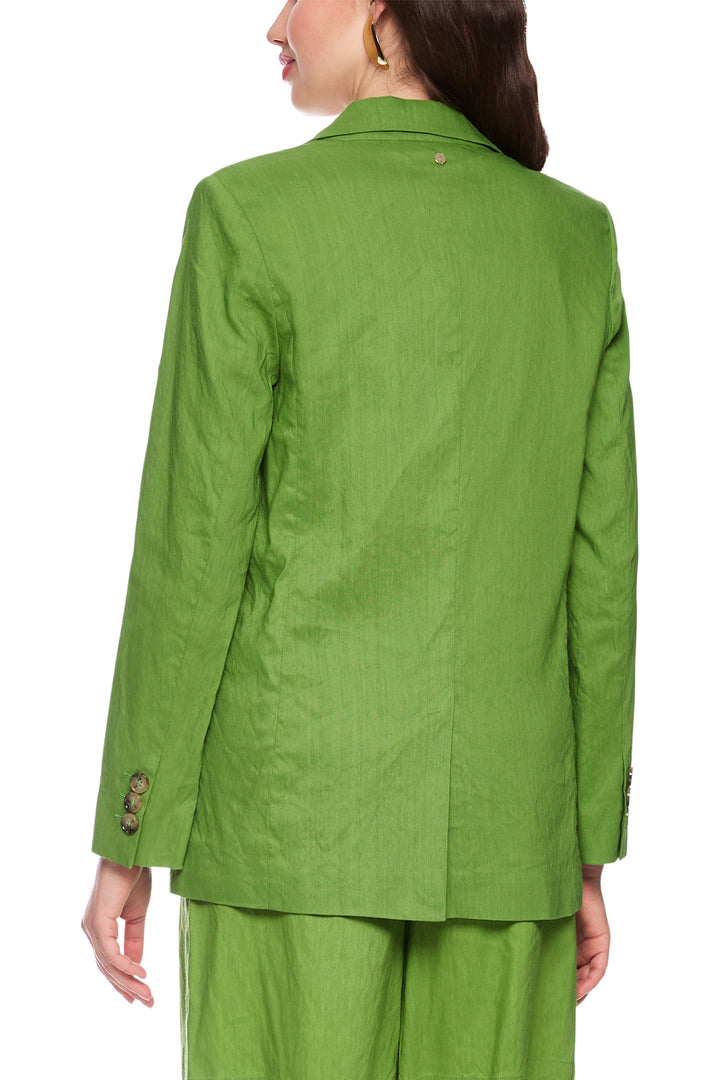 Marc Cain Collections AC 34.35 W70 526 Garden Green Linen Blend Jacket