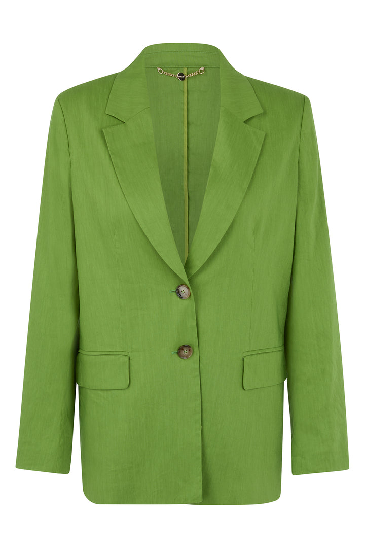 Marc Cain Collections AC 34.35 W70 526 Garden Green Linen Blend Jacket