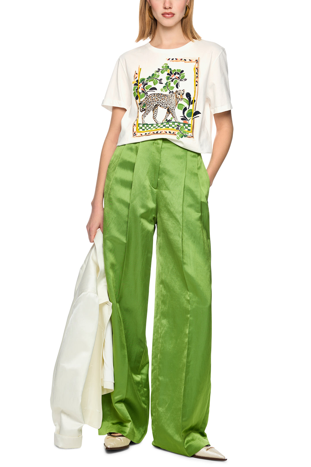 Marc Cain Collections AC 48.10 J55 110 Off-White Leopard Motif T-Shirt