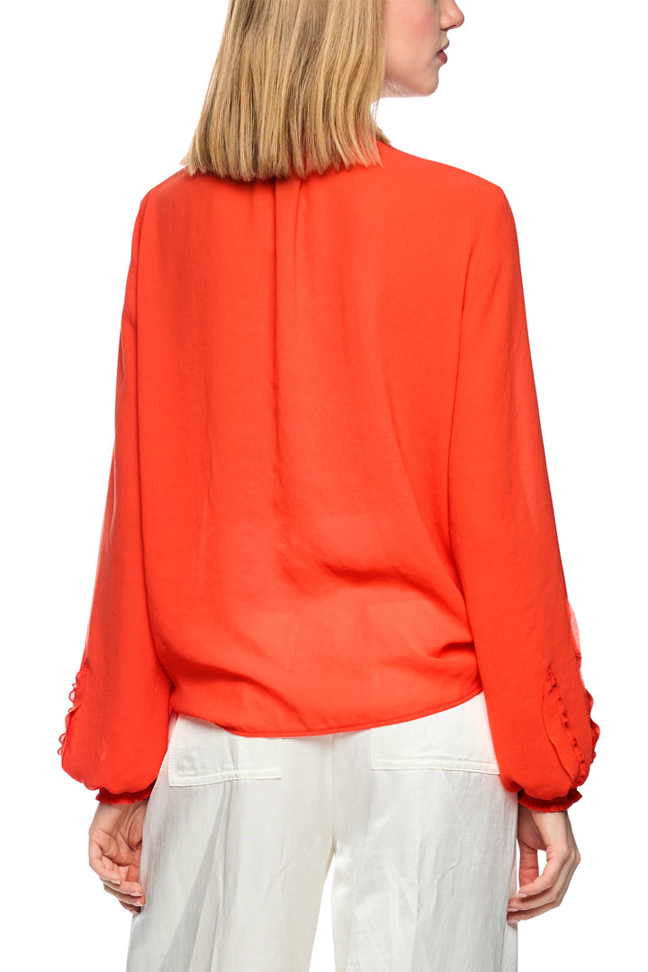 Marc Cain Collections AC 51.32 W30 223 Bright Tomato Red Ruffle Blouse
