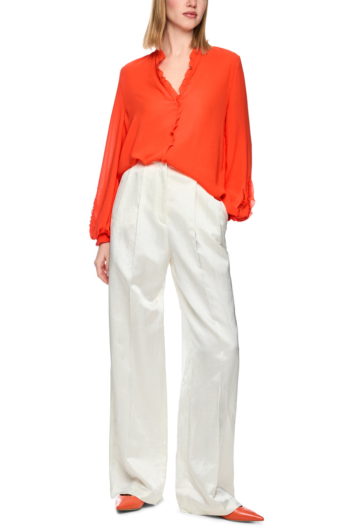 Marc Cain Collections AC 51.32 W30 223 Bright Tomato Red Ruffle Blouse