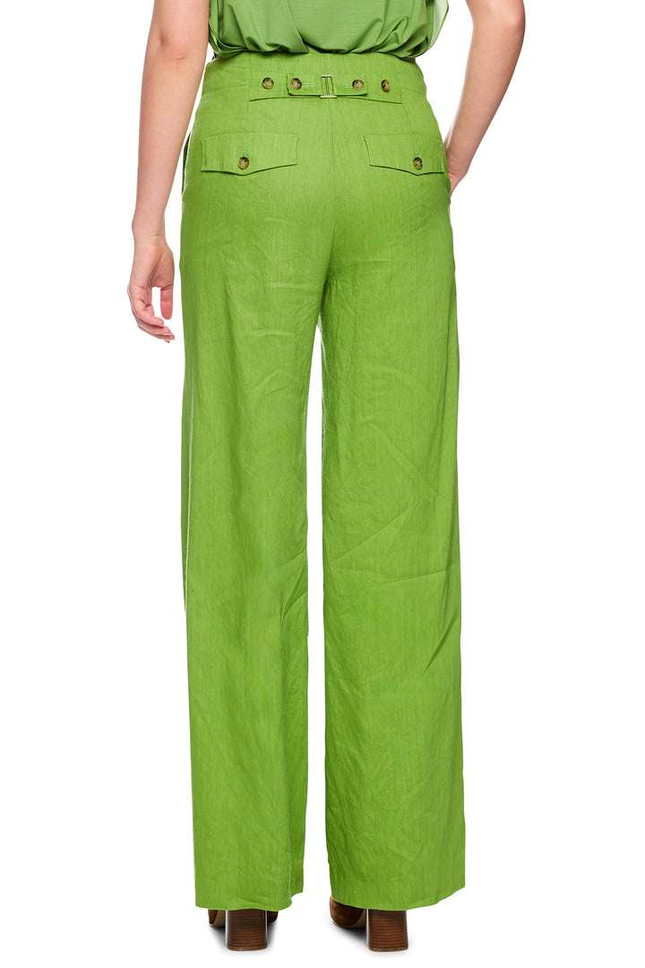 Marc Cain Collections AC 81.69 W70 526 Garden Green Linen Blend Trousers