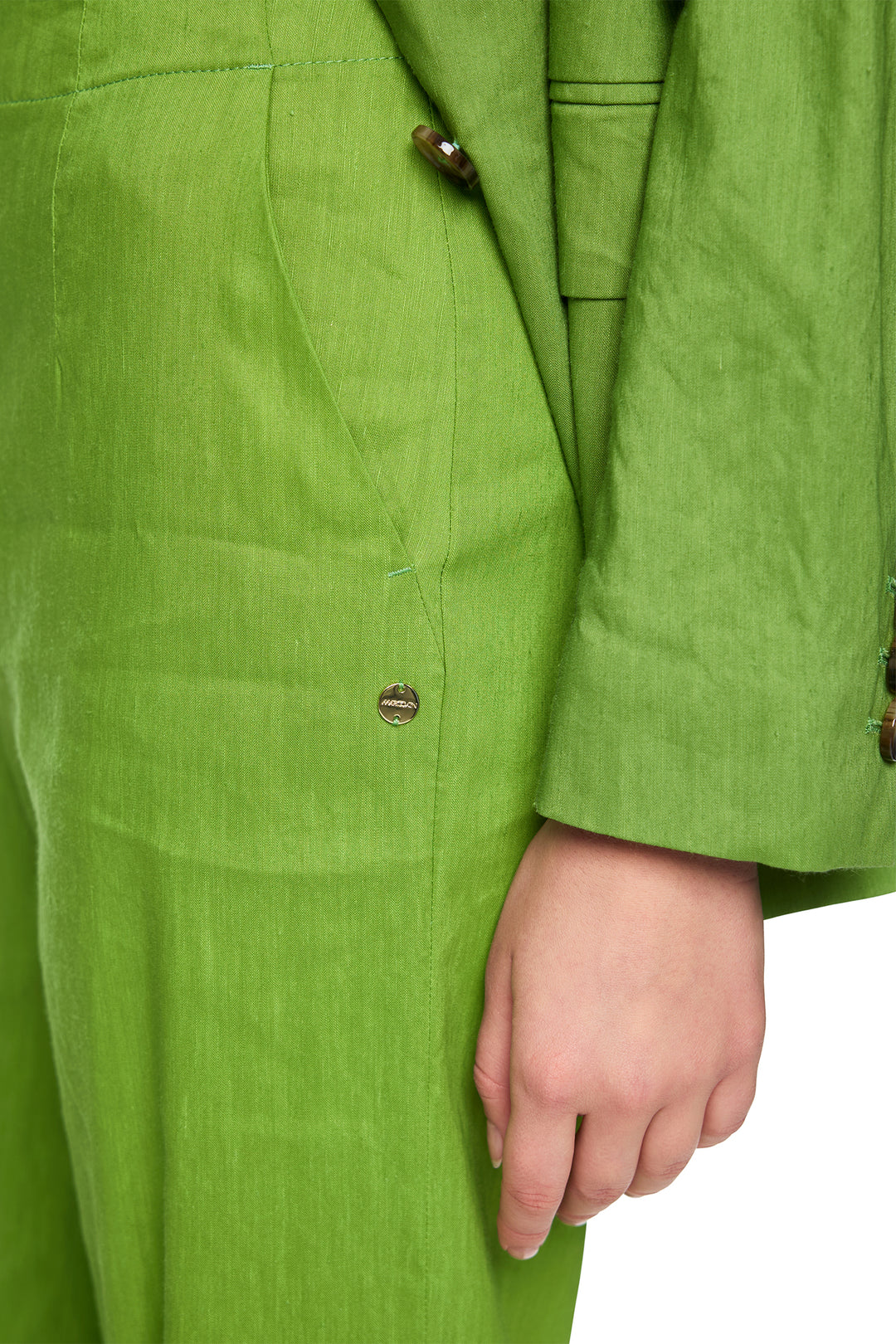 Marc Cain Collections AC 81.69 W70 526 Garden Green Linen Blend Trousers